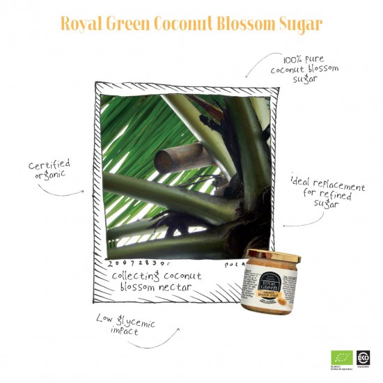 Royal Green Kokosų žiedų cukrus BIO, 200g