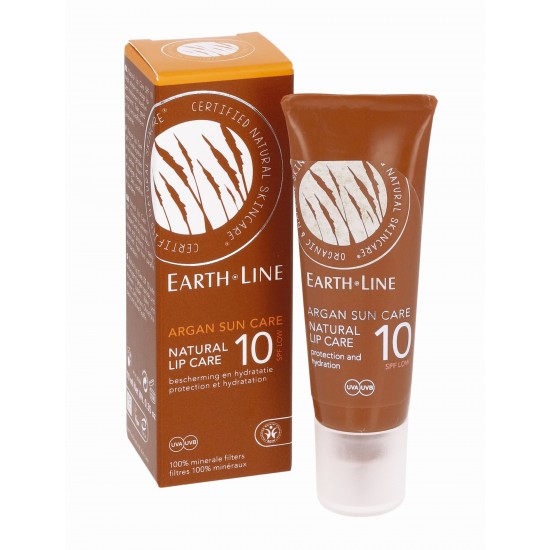 EARTH LINE Argan Sun Care SPF10 Natūrali lūpų priežiūra (UVA, UVB, 100% mineraliniai filtrai) 10ml