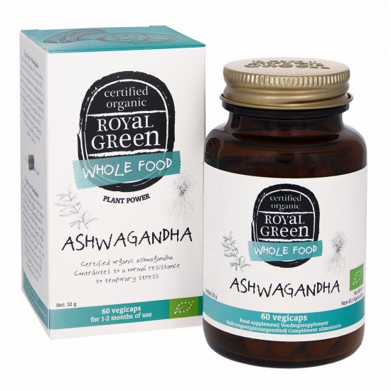 Royal Green Ashwagandha (ašvaganda) 430 mg BIO, 60 kaps.
