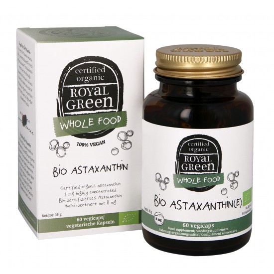 Royal Green BIO Astaksantinas 8mg antioksidantas iš Haematococcus pluvialis dumblių